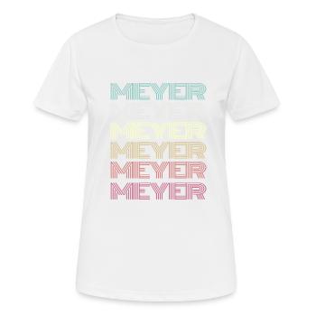Meyer Retro Family Surname Gift - Women's Breathable T-Shirt - white - Front - AI Model Female 172 dark (172cm)
