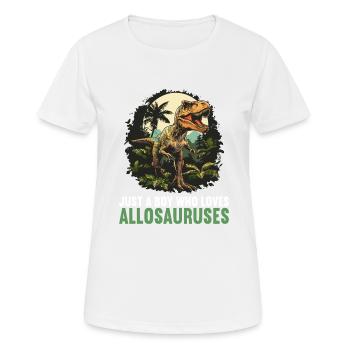 Allosaurier Allosaurus - Frauen T-Shirt atmungsaktiv - Weiß - Vorne - AI Model Female 172 dark (172cm)
