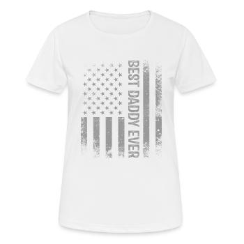 Best Daddy ever US American Flag Father's Day - Women's Breathable T-Shirt - white - Front - AI Model Female 172 dark (172cm)