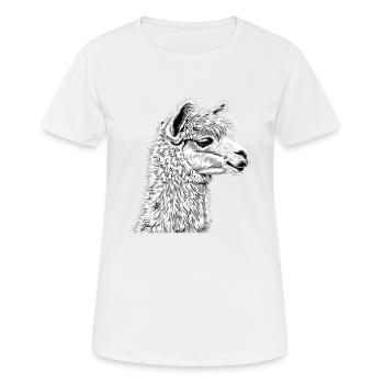 Alpaga Alpagas Alpaga - T-shirt respirant Femme - blanc - Devant - AI Model Female 172 dark (172cm)