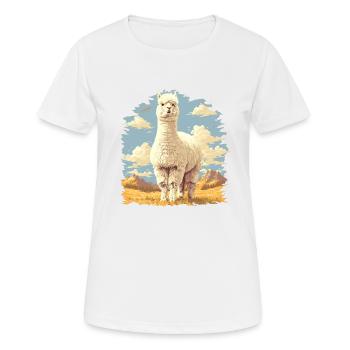 Alpaga Alpagas Alpaga - T-shirt respirant Femme - blanc - Devant - AI Model Female 172 dark (172cm)