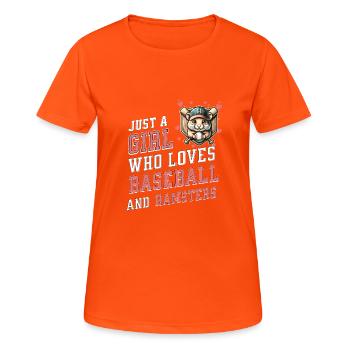 Fille Aime Baseball Hamster Sports - T-shirt respirant Femme - orange néon - Devant - AI Model Female 172 dark (172cm)