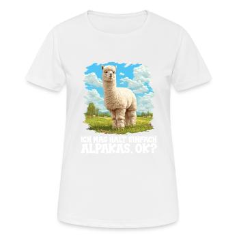 Alpaga Alpagas Alpaga - T-shirt respirant Femme - blanc - Devant - AI Model Female 172 dark (172cm)