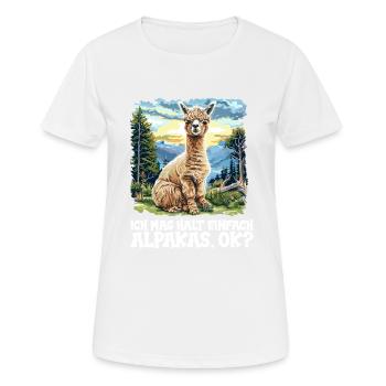 Alpaga Alpagas Alpaga - T-shirt respirant Femme - blanc - Devant - AI Model Female 172 dark (172cm)