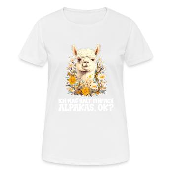 Alpaga Alpagas Alpaga - T-shirt respirant Femme - blanc - Devant - AI Model Female 172 dark (172cm)