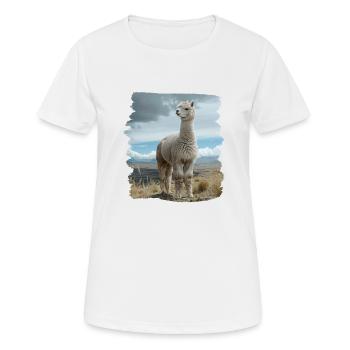 Alpaca Alpakas Alpaka - Frauen T-Shirt atmungsaktiv - Weiß - Vorne - AI Model Female 172 dark (172cm)
