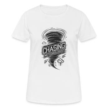 Tornade Twister Chasseur Météorologue - T-shirt respirant Femme - blanc - Devant - AI Model Female 172 dark (172cm)