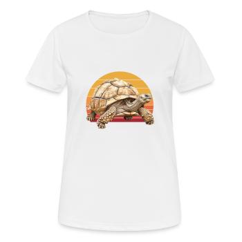 African Sulcata Tortoise - Frauen T-Shirt atmungsaktiv - Weiß - Vorne - AI Model Female 172 dark (172cm)
