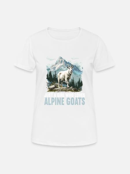 Alpine Goat Bergziegen Bergziege - Frauen T-Shirt atmungsaktiv - Weiß