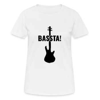 Bassta ! - Joueur de basse drôle - T-shirt respirant Femme - blanc - Devant - AI Model Female 172 dark (172cm)