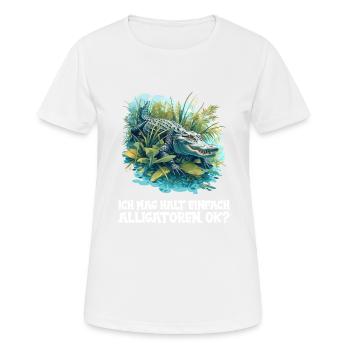 Alligatoren Alligator - Frauen T-Shirt atmungsaktiv - Weiß - Vorne - AI Model Female 172 dark (172cm)