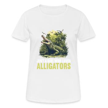 Alligatoren Alligator - Frauen T-Shirt atmungsaktiv - Weiß - Vorne - AI Model Female 172 dark (172cm)
