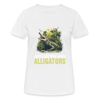 Alligatoren Alligator - Frauen T-Shirt atmungsaktiv - Weiß - Vorne - AI Model Female 172 dark (172cm)