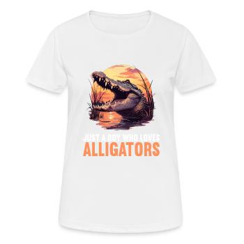 Alligatoren Alligator - Frauen T-Shirt atmungsaktiv - Weiß - Vorne - AI Model Female 172 dark (172cm)