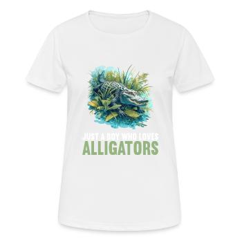 Alligatoren Alligator - Frauen T-Shirt atmungsaktiv - Weiß - Vorne - AI Model Female 172 dark (172cm)