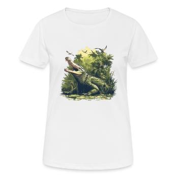 Alligatoren Alligator - Frauen T-Shirt atmungsaktiv - Weiß - Vorne - AI Model Female 172 dark (172cm)