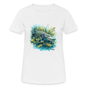 Alligatoren Alligator - Frauen T-Shirt atmungsaktiv - Weiß - Vorne - AI Model Female 172 dark (172cm)