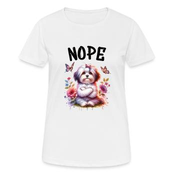 Drôle de dicton havanais non pour les amoureux des chiens - T-shirt respirant Femme - blanc - Devant - AI Model Female 172 dark (172cm)