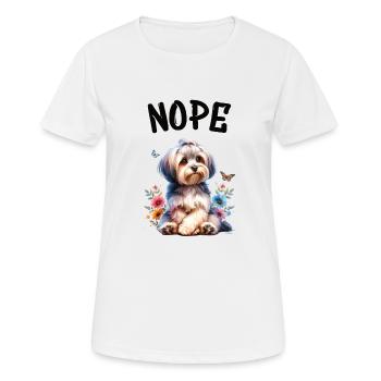 Drôle de dicton havanais non pour les amoureux des chiens - T-shirt respirant Femme - blanc - Devant - AI Model Female 172 dark (172cm)