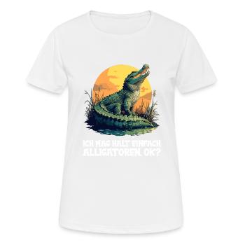 Alligatoren Alligator - Frauen T-Shirt atmungsaktiv - Weiß - Vorne - AI Model Female 172 dark (172cm)
