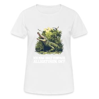 Alligatoren Alligator - Frauen T-Shirt atmungsaktiv - Weiß - Vorne - AI Model Female 172 dark (172cm)