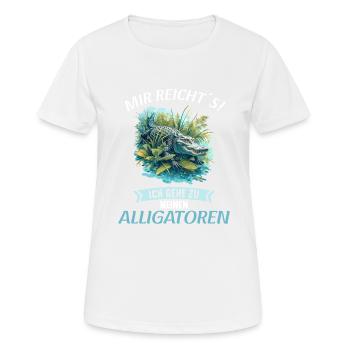 Alligatoren Alligator - Frauen T-Shirt atmungsaktiv - Weiß - Vorne - AI Model Female 172 dark (172cm)