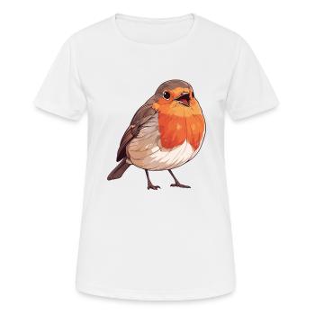 Robin Rotkehlchen - Frauen T-Shirt atmungsaktiv - Weiß - Vorne - AI Model Female 172 dark (172cm)