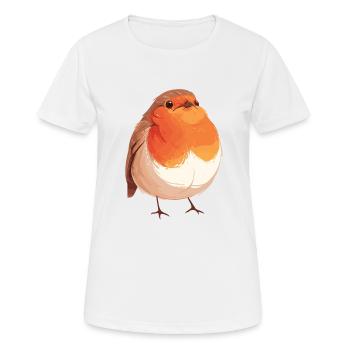 Robin Rotkehlchen - Frauen T-Shirt atmungsaktiv - Weiß - Vorne - AI Model Female 172 dark (172cm)