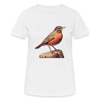 Robin Rotkehlchen - Frauen T-Shirt atmungsaktiv - Weiß - Vorne - AI Model Female 172 dark (172cm)