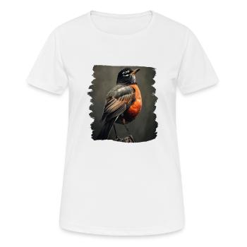 Robin Rotkehlchen - Frauen T-Shirt atmungsaktiv - Weiß - Vorne - AI Model Female 172 dark (172cm)
