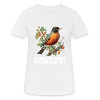 Robin Rotkehlchen - T-shirt respirant Femme - blanc - Devant - AI Model Female 172 dark (172cm)