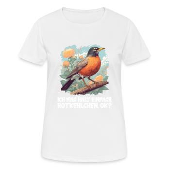 Robin Rotkehlchen - T-shirt respirant Femme - blanc - Devant - AI Model Female 172 dark (172cm)