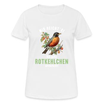 Robin Rotkehlchen - Frauen T-Shirt atmungsaktiv - Weiß - Vorne - AI Model Female 172 dark (172cm)