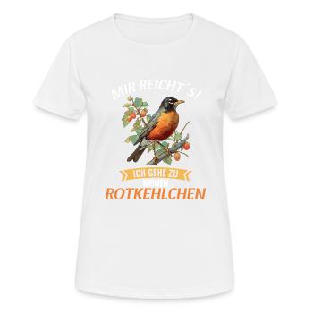 Robin Rotkehlchen - Frauen T-Shirt atmungsaktiv - Weiß - Vorne - AI Model Female 172 dark (172cm)