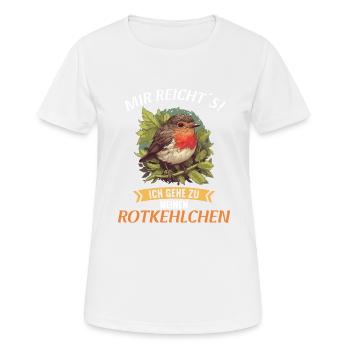 Robin Rotkehlchen - Frauen T-Shirt atmungsaktiv - Weiß - Vorne - AI Model Female 172 dark (172cm)