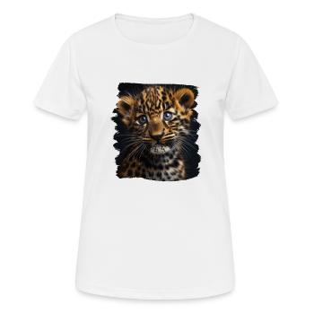 Leoparden Leopard - Frauen T-Shirt atmungsaktiv - Weiß - Vorne - AI Model Female 172 dark (172cm)
