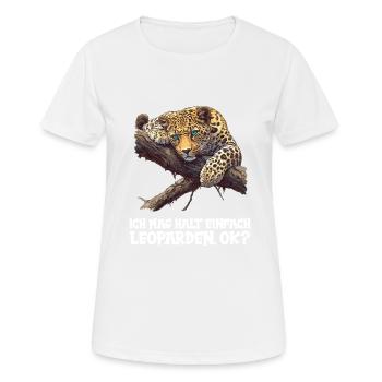Leoparden Leopard - Frauen T-Shirt atmungsaktiv - Weiß - Vorne - AI Model Female 172 dark (172cm)