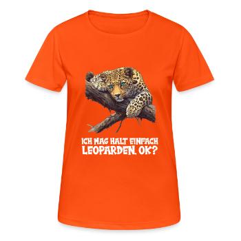 Leoparden Leopard - Women's Breathable T-Shirt - neon orange - Front - AI Model Female 172 dark (172cm)