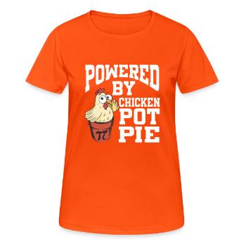 Powered By Chicken Pot Pie - Frauen T-Shirt atmungsaktiv - Neonorange - Vorne - AI Model Female 172 dark (172cm)