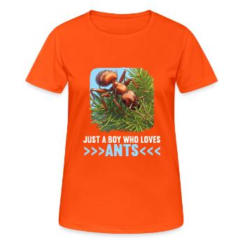 Ant Ameisen Ameise - Frauen T-Shirt atmungsaktiv - Neonorange - Vorne - AI Model Female 172 dark (172cm)