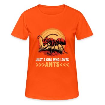 Ant Ameisen Ameise - Frauen T-Shirt atmungsaktiv - Neonorange - Vorne - AI Model Female 172 dark (172cm)