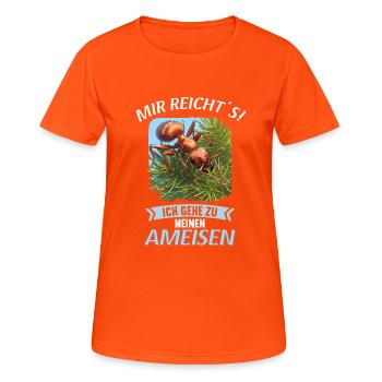 Ant Ameisen Ameise - Frauen T-Shirt atmungsaktiv - Neonorange - Vorne - AI Model Female 172 dark (172cm)