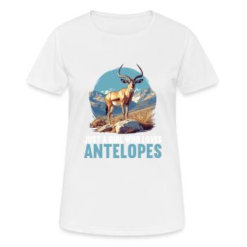 Antilope Antilope ouverte - T-shirt respirant Femme - blanc - Devant - AI Model Female 172 dark (172cm)