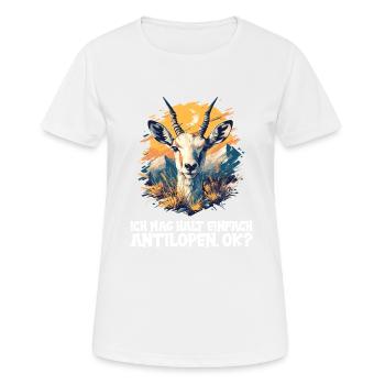 Antilope Antilope ouverte - T-shirt respirant Femme - blanc - Devant - AI Model Female 172 dark (172cm)