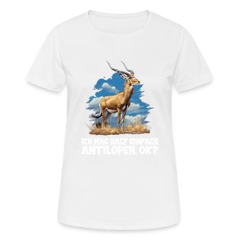 Antilope antilope antilope ouverte - T-shirt respirant Femme - blanc - Devant - AI Model Female 172 dark (172cm)