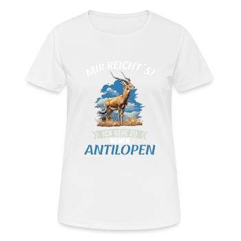 Antilope antilope antilope ouverte - T-shirt respirant Femme - blanc - Devant - AI Model Female 172 dark (172cm)