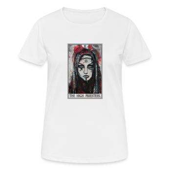 Carte de tarot La Grande Prêtresse La Grande Prêtresse - T-shirt respirant Femme - blanc - Devant - AI Model Female 172 dark (172cm)