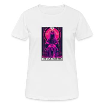 Carte de tarot La Grande Prêtresse La Grande Prêtresse - T-shirt respirant Femme - blanc - Devant - AI Model Female 172 dark (172cm)