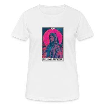 Carte de tarot La Grande Prêtresse La Grande Prêtresse - T-shirt respirant Femme - blanc - Devant - AI Model Female 172 dark (172cm)