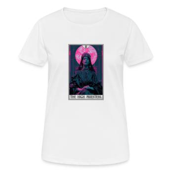 Carte de tarot La Grande Prêtresse La Grande Prêtresse - T-shirt respirant Femme - blanc - Devant - AI Model Female 172 dark (172cm)